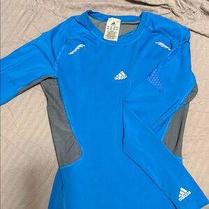 Adidas Blue Long Sleeve Athletic Top